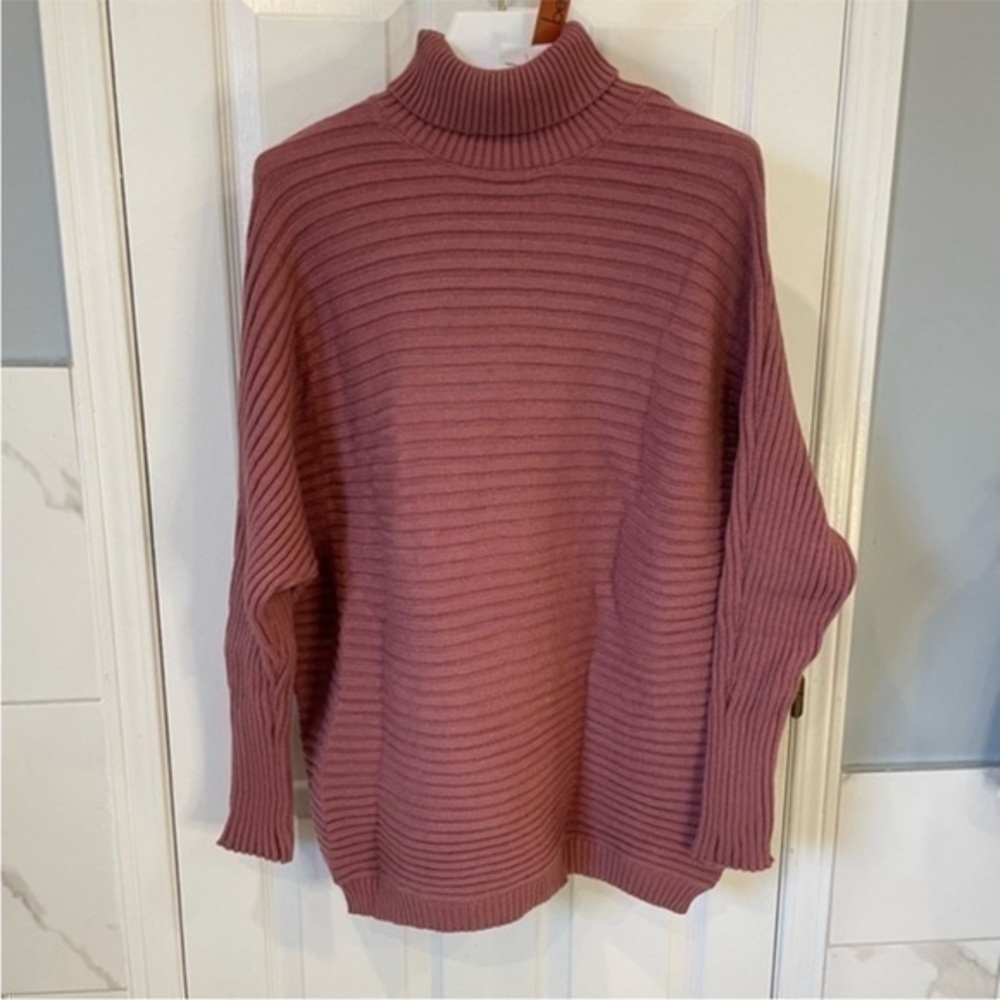 NEW Ribbed Blush Turtleneck - Picture 9 of 10